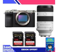 Boitier Sony A7CR Silver + FE 70-200mm f/4 Macro G OSS II + 2 SanDisk 128GB Extreme PRO UHS-II SDXC 300 MB/s + Ebook 'Devenez Un Super Photographe