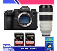 Boitier Sony A9 III + FE 100-400mm f/4.5-5.6 GM OSS + 2 SanDisk 32GB Extreme PRO UHS-II SDXC 300 MB/s + Ebook 'Devenez Un Super Photographe