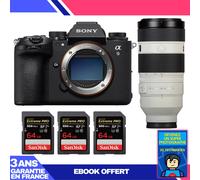 Boitier Sony A9 III + FE 100-400mm f/4.5-5.6 GM OSS + 3 SanDisk 64GB Extreme PRO UHS-II SDXC 300 MB/s + Ebook 'Devenez Un Super Photographe