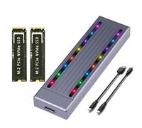 Boîtier SSD avec LED NVMe MKey USB 3.2 TypeC Gen2 10 Gbps Boîtier en aluminium pour 2230 2242 2260 2280 NVME SSD