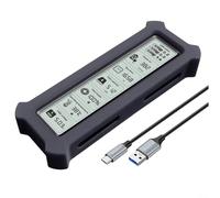 Boîtier SSD M.2, double protocole de type C pour SATA pour NVMe avec écran HD, vitesse USB 3.2 10 Gbit/s (noir)