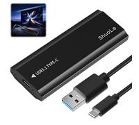 Boîtier SSD M.2 NVMe 10 Gbps USB 3.1 Gen 2, Adaptateur M2 NVMe vers USB-C Aluminium, Boîtier nvme USB pour SSD 2230 2242 2260 2280 Jusqu’à 8 to, Compatible i Phone 17, Mac Book, PC, PS5, X Box