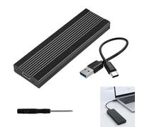 Boîtier SSD M.2 NVMe 10Gbps pour SSD PCIe SATA M-Key/M+B Key 2230/2242/2260/2280, Adaptateur SSD M.2 USB3.2 Gen2 Boîtier NVMe Externe Aluminium Durable Transfert Ultra-Rapide pour PC Mac Linux EC-SNVE