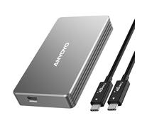 Boîtier SSD M.2 NVMe 40 Gbps, Boîtier SSD ANYOYO PCIe NVMe vers USB C Boîtier SSD, boîtier Aluminium Compatible Thunderbolt 3/4 & USB4.0/3.2/3.1/3.0/2.0 pour M & B+M-Key 2280 (TU41-Argent) (TBU401)