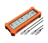 Boîtier SSD M.2 NVMe, boîtier de disque dur portable USB 3.2 Gen 2 10 Gbit/s en alliage d'aluminium avec affichage de l'état de santé pour stockage PCIe NVMe (orange)