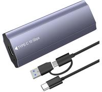 Boîtier SSD M.2 NVMe SATA, 10 Gbps USB3.2/ USB3.1 Gen2 Adaptateur SSD M2 USB pour M.2 PCIe NVME M-Key/M+B Key 2230/2242/2260/2280, NVMe USB Supporte UASP et Trim,avec Câble 2 en 1 sans Outil