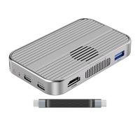 Boîtier SSD M.2 USB-C, NVMe pour disque dur avec prise en charge HDMI 4K 60 Hz, transfert de données 10 Gbit/s, hub tout-en-un en alliage d'aluminium, compatible avec divers appareils et périphériques