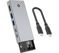 Boîtier Ssd M2 Nvme Station D'Accueil Avec Usb C Hub 5En1, Adaptateur Usb M.2, 10Gpbs Usb 3.2 Gen2 M.2 Nvme Et Sata Ssd Adaptateur, Chargeur Rapide Pd 100W, Hdmi 4K@60Hz, Aluminium