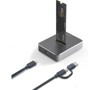 Boîtier SSD M2 NVME Station d'accueil avec USB C Hub 5en1, Adaptateur USB M.2, 10Gpbs USB 3.2 Gen2 M.2 NVMe et SATA SSD Adaptateur, Chargeur Rapide PD 100W, HDMI 4K@60Hz, Aluminium