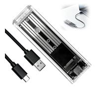 Boîtier SSD M2 SATA NGFF USB C, adaptateur SSD USB M2 5 Gbit s, pour B Key et B plus M Key 2230 2242 2260 2280, design transparent, solution externe pour ordinateur portable, sauvegarde de données à