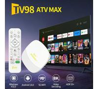 Boîtier TV A TV98 ATV Max Android 14 Allwinner H313 Wifi 6 BT 8K 4K AV1 Full HD Smart Media Player Contrôle vocal Décodeur 2G+8G,2+16g,2+64gABS