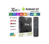 Boîtier TV Android IPTV X98H, lecteur multimédia en streaming, Android 12.0/4K 64 bits, Wi-Fi 6, 2 Go + 16 Go de RAM