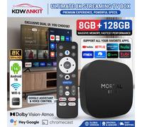 Boîtier TV intelligent 8K HD 2026 Kowankit Nouveau T1 Plus Android 16 8 Go RAM 128 Go ROM RK3518 Double Wi-Fi 2.4G/5.8G Lecteur multimédia Home Cinéma Android16 8-128GB