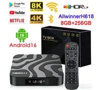 Boîtier TV intelligent Android 16 T95Max pour Home Cinéma, Allwinner H618, double Wi-Fi, 8 Go de RAM, 256 Go de ROM, BT5.4, Netflix, Google, 4K, 8K, HD, décodeur 8G 256G