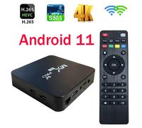 Boîtier TV intelligent IPTV 4K HD Android 11 MX-Pro Amlogic S905 Quad-Core 4G WiFi Lecteur multimédia vidéo 3D Home Cinéma Décodeur mxpro4gb64geu