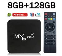 Boîtier TV MX-PRO 8 Go 128 Go Android 11 Prise en charge 4K HD 4G 5G Double WiFi Quad-Core H.265 3D IPTV mxpro1gb8gb