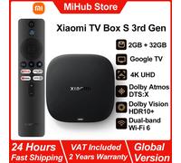 Boîtier TV Xiaomi original S 3e génération 4K HDR, Google TV 32 Go de ROM, WiFi 6, Bluetooth 5.2, lecteur multimédia intelligent, prend en charge Netflix / Prime / Disney+, télécommande vocale Google