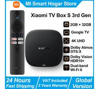 Boîtier TV Xiaomi S 3ème génération, lecteur multimédia Android Smart TV Box, 4K Ultra HD WIFI 6 Google TV, Dolby Vision HDR10+ Google Assistant Xiaomi TV Box S (3rd Gen) - EU