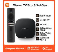 Boîtier TV Xiaomi S 3ème génération, version mondiale, 2 Go de RAM, 32 Go de ROM, 4K UHD, Dolby Vision, HDR10+, Google TV, WIFI 6, BT5.2, Google Assistant Mi TV Box S 3ND Gen