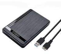 Boîtier USB 3.0 pour disque dur externe SATA III 2,5" | Conception sans outil, prise en charge UASP, veille automatique 10 minutes, compatible SSD et disque dur, finition brossée