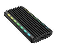 BOITIER USB3.2 NVMe SATA PCIe M2 SSD Sans visType C 10Gbps Black RGB