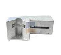 Boîtier V de réception en applique en Aluminium avec gâche pour serrure de portail coulissant à encastrer. - Blanc Ral 9016