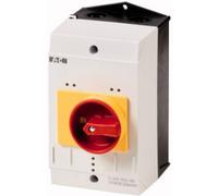Eaton 219655 CI-K2-pkz0-Gr CI, boîtier en matière isolante K2, H x B x T = 160 x 100 x 130 mm, pour pkz0, poignée, rouge/jaune, noir, gris, rouge, jaune
