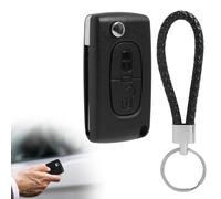 Boîtierde Clé de Voiture Télécommande Coque Clé de Remplacement 2 Boutons avec Lame HU83 Compatible CE0523 clé à Rabat Pliable pour Peugeot 207 307 308 407 408 3008 5008 Citroen C2 C3 C4 C5 C6 C8