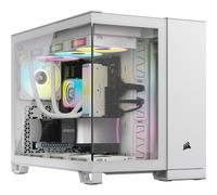 CORSAIR 2500X Boîtier Petit Tour mATX à Double Chambre - Verre Trempé Panoramique - Connexion Inversée Compatible Avec la Carte Mère - Pas de Ventilateurs Inclus - Blanc