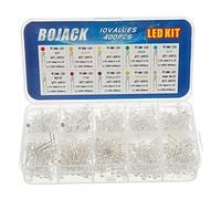 BOJACK 10 couleurs 400 pièces 3mm lampe diodes lights assored kit (Transparent DC 2V - 3.2V 20mA) lampes ampoule à éclairage puissant composants électroniques 3 mm diodes électroluminescentes