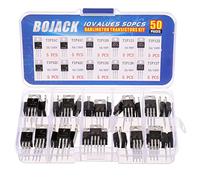 BOJACK 10 valeurs 50 pièces transistor de puissance épitaxiale en silicium TIP31C TIP32C TIP41C TIP42C TIP120 TIP121 TIP122 TIP125 TIP126 TIP127 Darlington Transistors TIP Series Assortment Kit