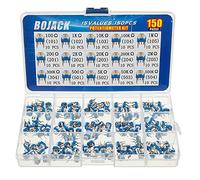BOJACK 15 Valeurs 150 Pièce 100 Ohm - 2M Ohm Résistance Variable classification Kit Potentiomètre de 6 mm emballé dans une boîte en plastique transparente