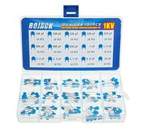 BOJACK 15 valeurs 150 pièces 1KV / 100 pF à 10 nF Kit d'assortiment de condensateurs céramiques DIP haute tension