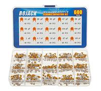 BOJACK 15 valeurs 600 pièces haute qualité en céramique condensateurs Kit d'assortiment de Capacité de 10 pf à 100 nF Emballer dans une boîte