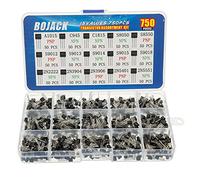 BOJACK 15 Valeurs 750 pièces A1015 C945 C1815 S8050 S8550 S9012 S9013 S9014 S9015 S9018 2N2222 2N3904 2N3906 2N5401 2N5551 PNP NPN Kit de classification de transistors à usage général Power