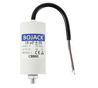 BOJACK 18uF 450V Condensateur Demarrage Moteur 40x70mm Condensateur de Travail pour Moteur avec fil de taille M8 avec écrou Compatible avec la plupart des moteurs.