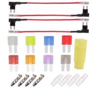 BOJACK 4pcs 12V 24V Micro2 Add-a-Circuit Robinets à Fusibles, Porte-Fusible à Lame Arrière avec 8pcs Fusibles Micro2 (2A / 3A / 5A / 7.5A / 10A / 15A / 20A / 25A)
