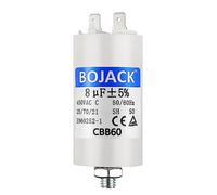 BOJACK CBB60 8uF 450V Condensateur de Démarrage moteur de Moteur pour Pompe de Piscine 8µF 450 Volt 35x68MM Connecteur M8 50/60Hz