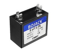 BOJACK CBB61 Condensateur 8uF 450V AC polypropylène Métallisé Double Insert 47x23x41mm à Film pour Ventilateur de Plafond pour Générateur Pompe à Eau et Moteur