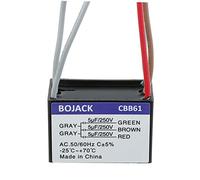 BOJACK CBB61 Condensateur de démarrage pour ventilateur de plafond 5uF + 5uF + 5uF 250 V AC Compatible avec Harbor Breeze et New Tech 5 fils (lot de 1 pièce)