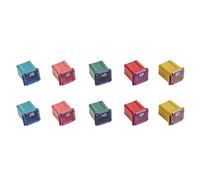 BOJACK Jcase Fusible Assortiment 20A 30A 40A 50A 60A Kit de Fusibles en Forme de Boîte à Profil Bas pour Camions ＆ Voitures (Lot de 10, 2 pour chaque Ampérage)