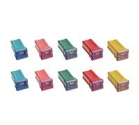 BOJACK Jcase Fusible Assortiment 20A 30A 40A 50A 60A Kit de Fusibles en Forme de Boîte à Profil Haut pour Camions ＆ Voitures (Lot de 10, 2 pour chaque Ampérage)