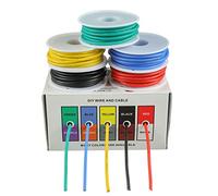 BOJACK Kit Câbles en Silicone 16 AWG Kit de Fil électrique Toronné en Cuivre étamé 300 V Avec 20 φ4mm Tubes (5 Couleurs, 4Meter Chacun, 16 AWG) Flexible et Doux Pour DIY