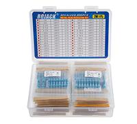 BOJACK Kit d'assortiment de Résistances 2W Metal Film 1 Ohm - 1M Ohm 2 Watt Résistance à Film de Métallique Kit de Résistance (30 Valeurs 300 Pcs)