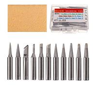BOJACK Kit de 11 pointes de fer à souder et 1 éponge de nettoyage haute température pour station de soudure 936 937 938 942 951 969 907 907-ESD 900M 900M-ESD 852 852D