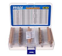 BOJACK Kit de résistances 1 Ohm - 1 m Ohm 1/4 W Film carbone Resistor Kit (25 valeurs 1000 pièces)