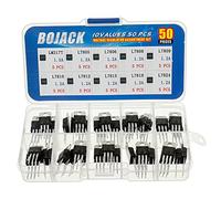 BOJACK LM317 L7805 L7806 L7808 L7809 L7810 L7812 L7815 L7818 L7824 TO-220 Lot de 50 pièces de régulateur de tension positif à courant élevé
