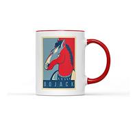 BoJack Tasse en céramique Motif tête de cavalier de la série TV - Tasse à café, thé, boissons chaudes, cadeau (poignée rouge)