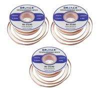 BOJACK Tresse à dessouder Fil de tresse à dessouder 2,5mm x 3,0m sans nettoyage pour démonter les composants électroniques, enlever la soudure, nettoyer ou réparer les accessoires (3 pièce)
