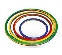 Boje Sport Lot de 16 cerceaux de Gymnastique Plats/cerceaux de Coordination Plats, 4 Dimensions à 4 pièces et 4 Coloris - 4X R40 4X R50 4X R60 4X R70 ybrg